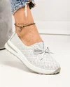 Pantofi casual perforati piele naturala albi cu talpa flexibila si fundita frontala T-5930 2