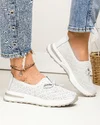 Pantofi casual perforati piele naturala albi cu talpa flexibila si fundita frontala T-5930 4