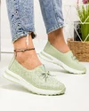 Pantofi casual perforati piele naturala verzi cu inchidere slip-on si talpa flexibila T-5930 1