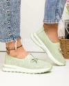 Pantofi casual perforati piele naturala verzi cu inchidere slip-on si talpa flexibila T-5930 4