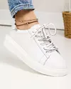 Pantofi casual piele naturala albi cu varf rotund JY3550 1