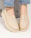 Pantofi casual piele naturala bej cu inchidere slip-on si cusaturi decorative JY3371 4