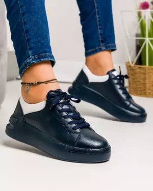 Pantofi Casual Piele Naturala Bleumarin AW363