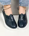 Pantofi casual piele naturala bleumarin cu inchidere slip-on JY3371 4