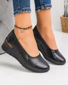 Pantofi Casual Piele Naturala Dama Peforati Negri AW402 4