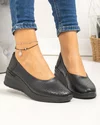 Pantofi Casual Piele Naturala Dama Peforati Negri AW402 2