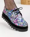 Pantofi casual piele naturala imprimeu floral cu inchidere siret POL179 3