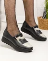 Pantofi casual piele naturala negri cu imprimeu tip sarpe si inchidere slip-on VILA115 3