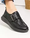 Pantofi casual piele naturala negri cu inchidere scai T-5010 1