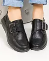 Pantofi casual piele naturala negri cu inchidere scai T-5010 3
