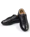 Pantofi casual piele naturala negri cu talpa cusuta EVORA167N 5