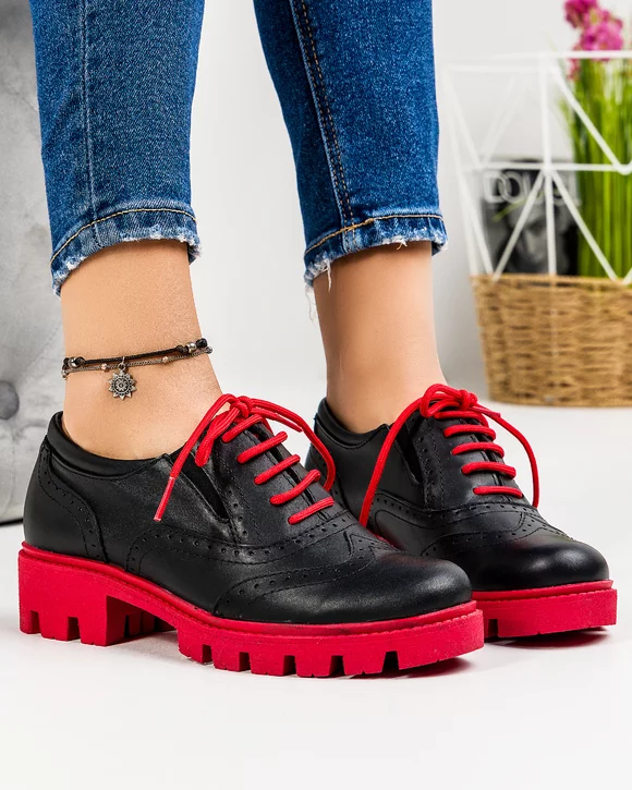 Pantofi Casual Piele Naturala Negri PCI801