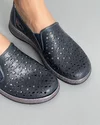 Pantofi Casual Piele Naturala Perforati Bleumarin JY8730