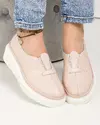 Pantofi casual piele naturala roz cu talpa alba JY3371 4