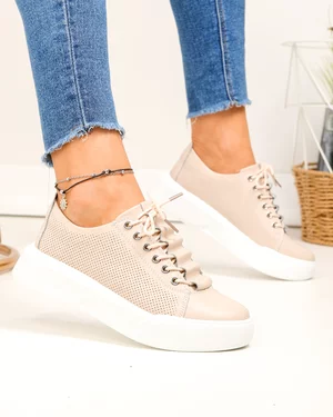 Pantofi Casual Piele Naturala Roz T-16