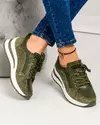 Pantofi casual piele naturala verde inchis cu captuseala naturala T-5100 3