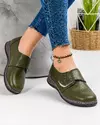 Pantofi casual piele naturala verzi cu talpa flexibila XH040 1