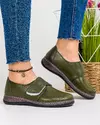Pantofi casual piele naturala verzi cu talpa flexibila XH040 2