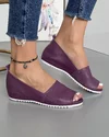 Pantofi Casual Violet De Dama Piele Naturala Decupati AKM202