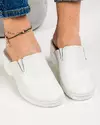 Papuci dama piele naturala albi cu insertie elastica RS23 3