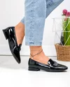 Pantofi dama piele naturala lacuita negri cu inchidere slip-on si toc mic TN6501 3