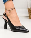 Pantofi eleganti dama piele naturala negri cu toc si varf ascutit SN4005-2 3