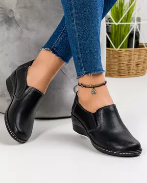 Pantofi Negri Casual Din Piele Naturala JSB-135