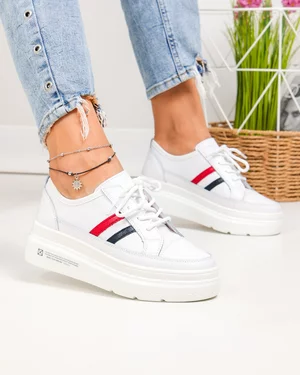 Pantofi Piele Naturala Ava - Albi