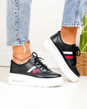 Pantofi Piele Naturala Ava - Negri