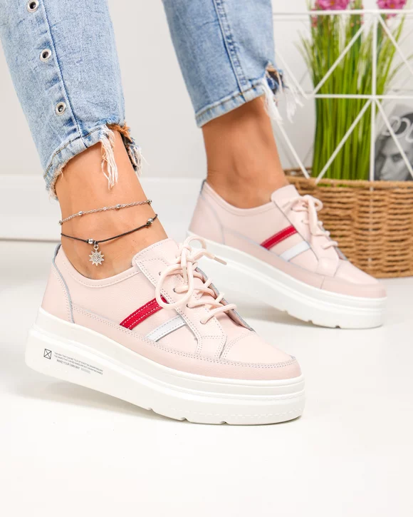 Pantofi Piele Naturala Ava - Roz