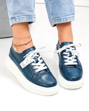 Pantofi piele naturala bleumarin Ariana