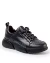 Pantofi sport piele naturala negri cu print si talpa groasa ARIA195 5
