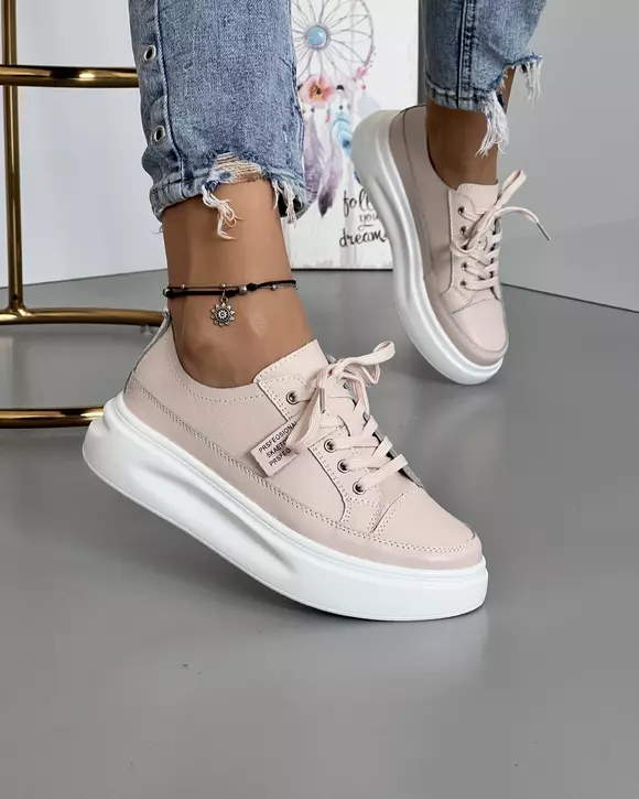 Pantofi Sport Piele Naturala Roz Ariana