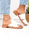 Papuci dama piele naturala albi cu talpa joasa F005-021 5