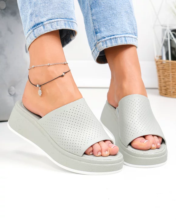 Papuci dama piele naturala barilla cu talpa groasa F001-861