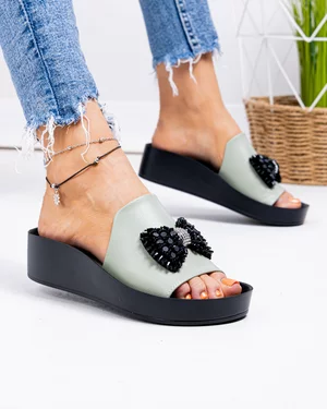 Papuci - Papuci dama piele naturala barilla cu talpic adancit GI-004