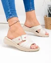Papuci dama piele naturala bej cu talpa flexibila PV910 2