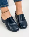 Papuci dama piele naturala bleumarin cu talpa groasa RS23 3