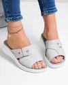 Papuci dama piele naturala gri cu talpa flexibila PV910 4
