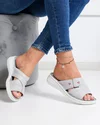 Papuci dama piele naturala gri cu talpa flexibila PV910 1