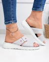Papuci dama piele naturala gri cu talpa flexibila PV910 5