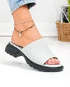 Papuci dama piele naturala gri cu talpa joasa F001-801 3