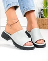 Papuci dama piele naturala gri cu talpa joasa F001-801 4