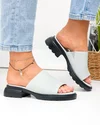 Papuci dama piele naturala gri cu talpa joasa F001-801 6