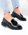 Pantofi casual dama piele naturala lacuita negri cu inchidere slip-on PC823-3 2