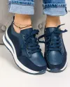 Pantofi casual piele naturala si piele naturala intoarsa bleumarin T-5100 3