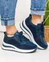 Pantofi casual piele naturala si piele naturala intoarsa bleumarin T-5100 1