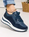 Pantofi casual piele naturala si piele naturala intoarsa bleumarin T-5100 4