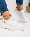 Pantofi casual piele naturala albi cu talpa groasa AW2023-31 2