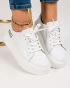 Pantofi casual piele naturala albi cu talpa groasa AW2023-31 4